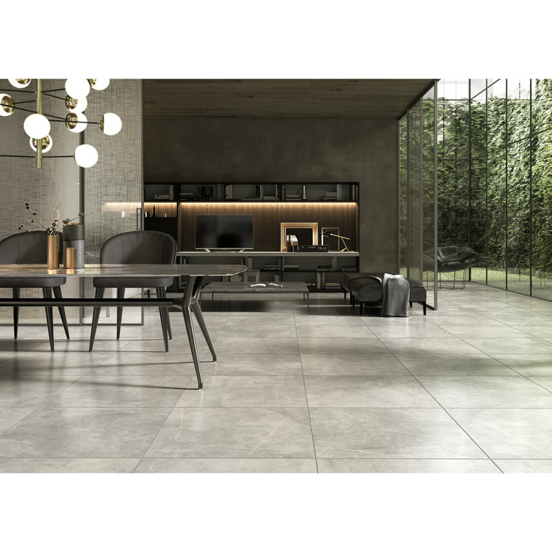 Delice 24" x 24" Porcelain Marble Look Wall & Floor Tile, Gray