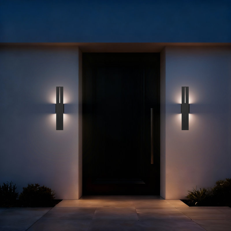 Widner Long LED Wall Sconce with Dual Center Reveals, Up/Down Lighting, 3-CCT Selectable, Dimmable, Wet Rated, ADA Compliant