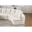 Canapé modulaire en forme de U de 133 po avec fauteuil inclinable amovible, chenille grain de bois blanc, conception désossée, configuration flexible pour les grands salons et les chambres à coucher