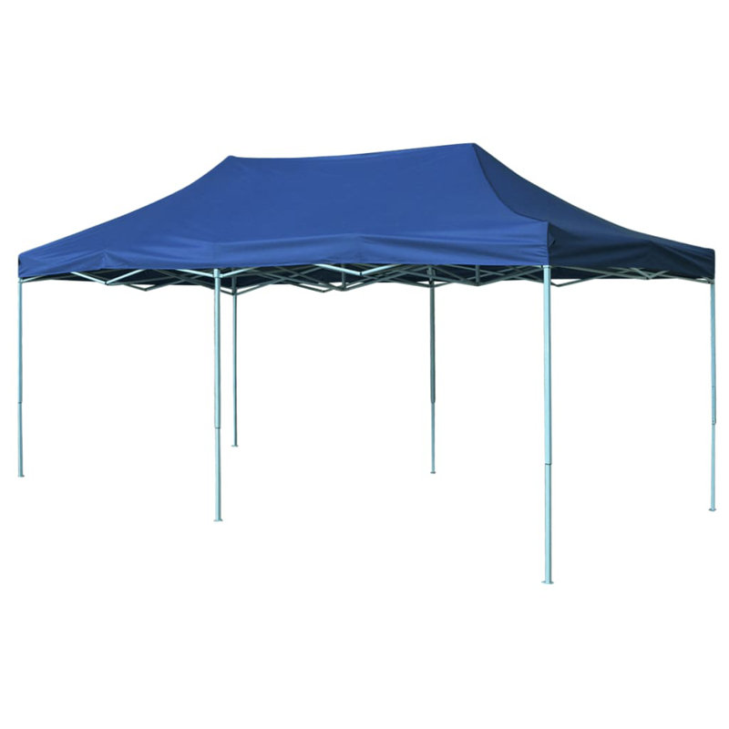 vidaXL Marquee Blue Oxford fabric, Powder-coated steel 10x20 ft Foldable, Cream, Blue