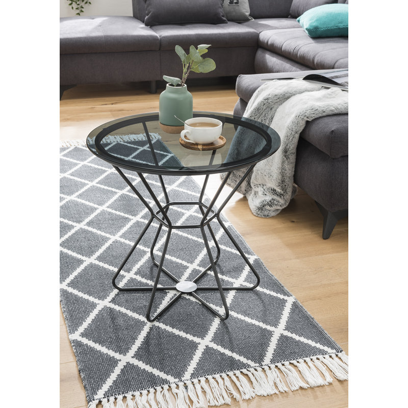 Kimbolton Glass Top Pedestal End Table