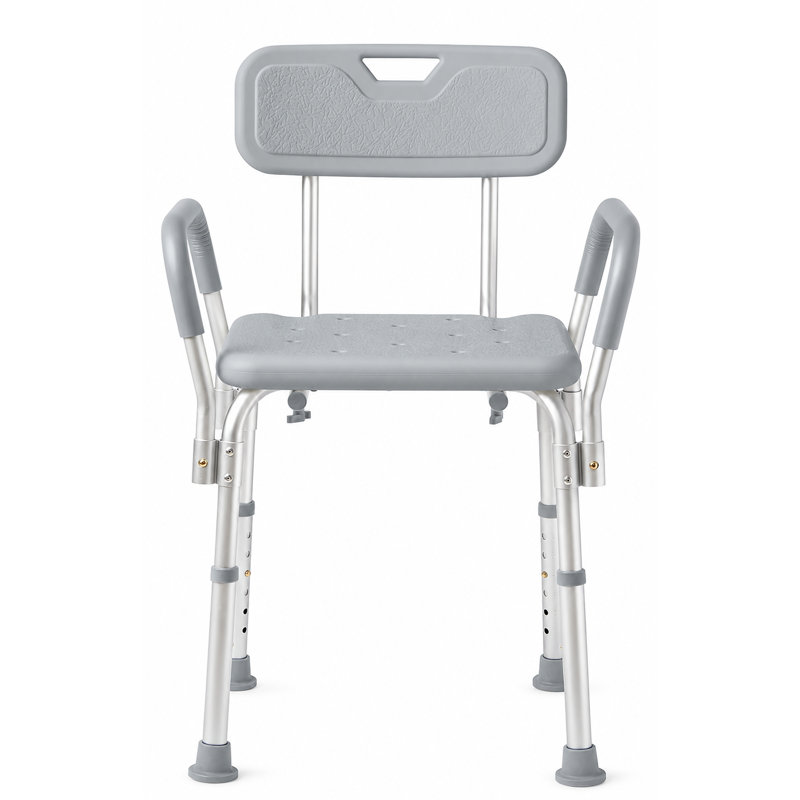 Shower Chair with Backrest and Padded Armrests