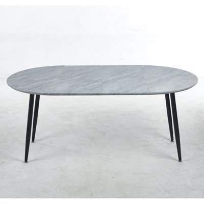 Analeya Extensible Gray Table With Metal Legs For Office And Dining Activities - 38.69 In Wide, 30.06 Tall, 93.07 Lb Easy To Up Multiple Settings High, Special Design
