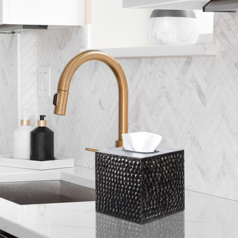 Couvre-boîte à mouchoirs carré - noir