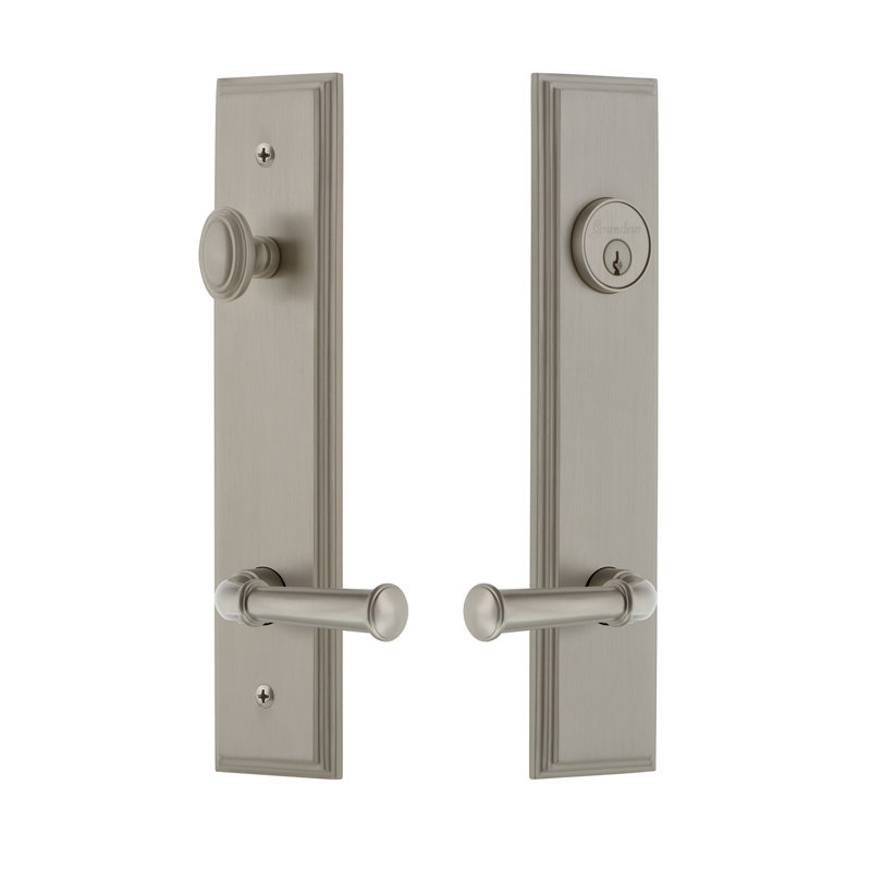 Ensemble d'entrée haut Carré, Nickel satiné, 2,375 po, Gauche