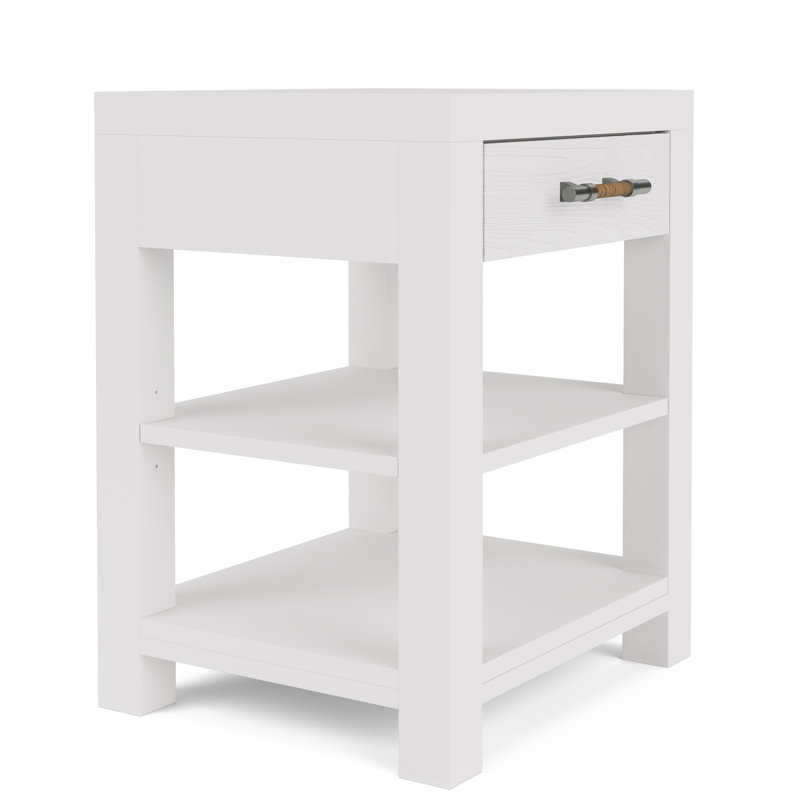 Table de chevet 1 tiroir Lana, Blanc