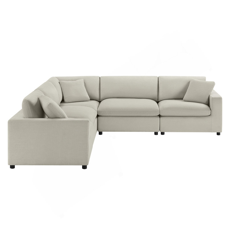 Cassandra Modular 5-Piece Sectional, Beige