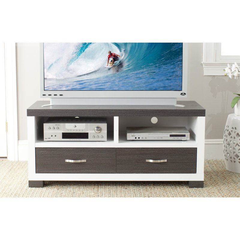 Meuble télé 47,2 po Homeros, Gris foncé / gris anthracite / grain de bois / bl