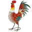 Statue de jardin coq en métal 21,5 po avec piquet de sol