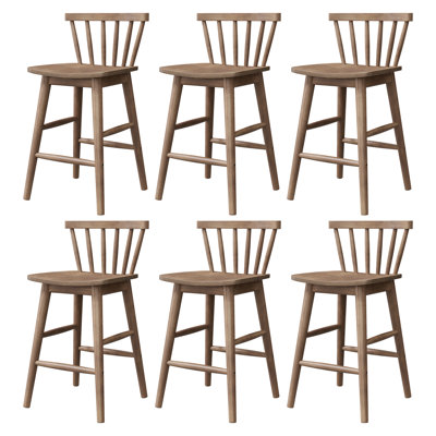 Tabouret de comptoir moderne en bois massif de 24 po, tabourets pour îlot de cuisine avec dossier