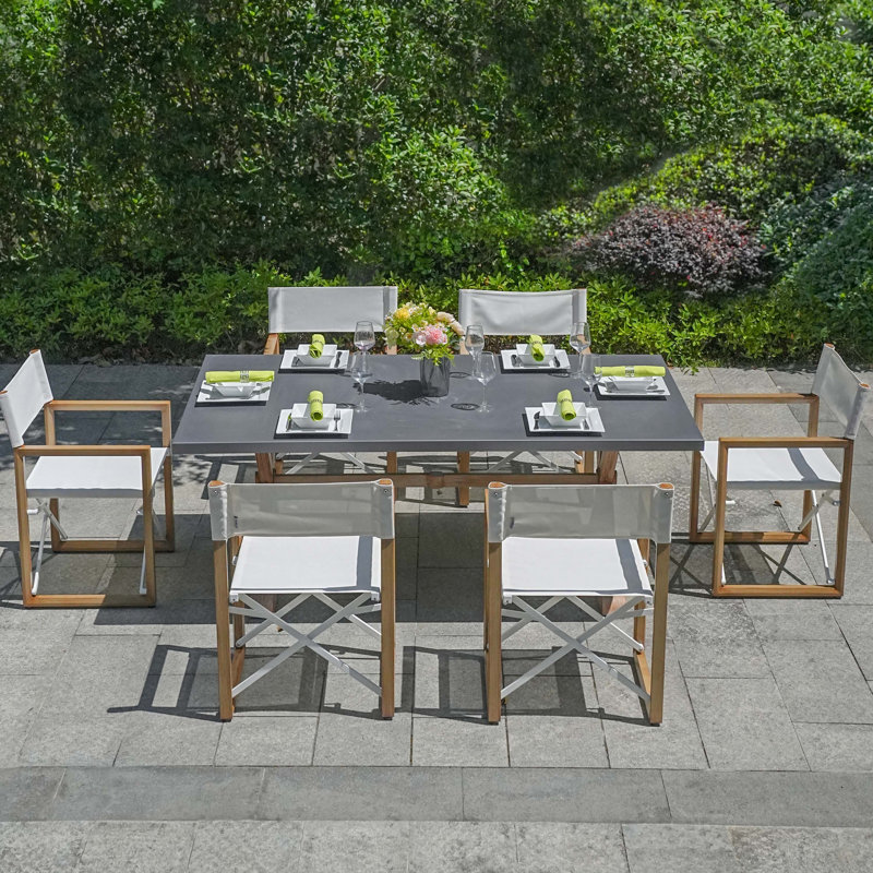7-Piece Folding Aluminium Dining Table Set