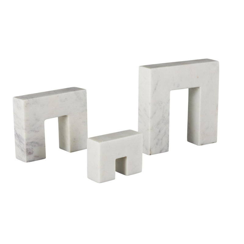 Cole And Grey Marble Square Abstract Sculpture