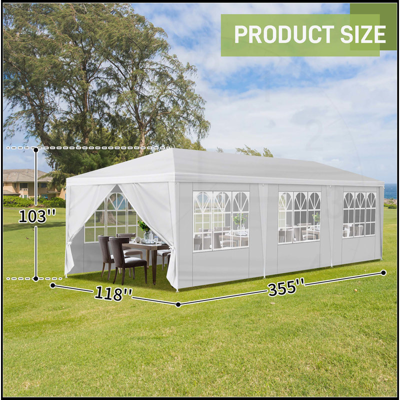 Tente de mariage 10 pi avec 8 parois latérales amovibles, H 103 po x l 355 po x P 118 po