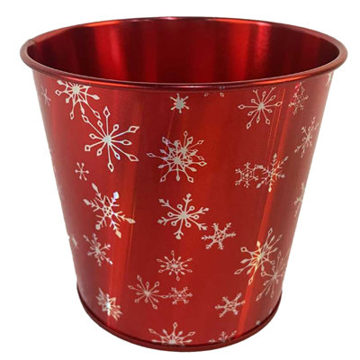Falling Flakes Printed Metal Planter