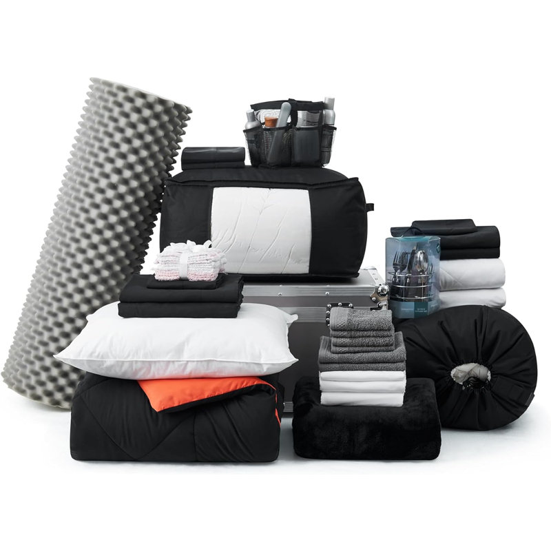 Ensemble de literie pour très grand lit simple DormCo Packs, Orange / noir
