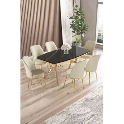 Ensemble de table et chaises de salle à manger (7 pièces)
