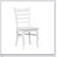 Ensemble de table ronde 3 pièces à finition blanche et deux chaises à dossier en échelle pour une cuisine campagnarde compacte, durable et élégante-956044247