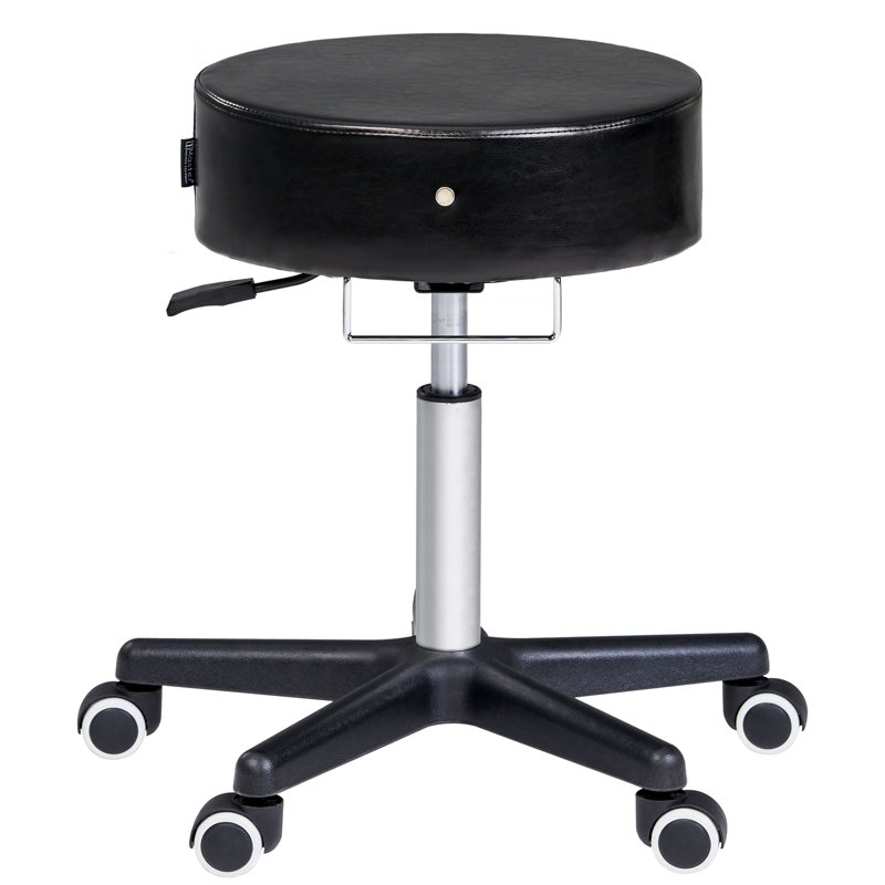  Master Massage Mareon Glider Ergonomic Round Swivel Adjustable Rolling Hydraulic Stool, Black