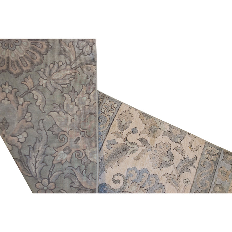 High-Quality Hand-Knotted Light Blue Area Rug