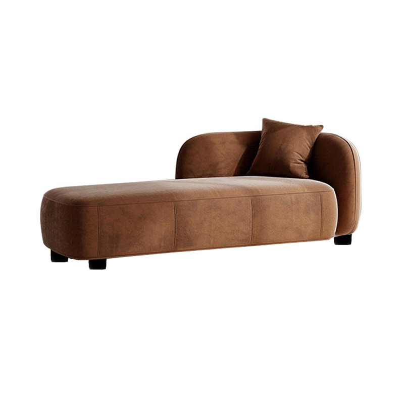Chaise longue rembourrée Kurtlin, Accoudoir à droite (vu de face), Café