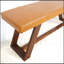 Banc en cuir véritable brun clair