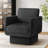 Black Upholstered Swivel Barrel Accent Chair-1204468815