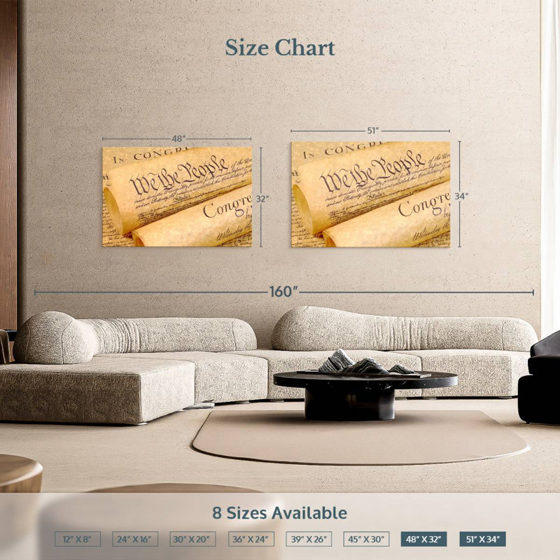 Keiri Declaration Of Independence Documents, 34" H x 51" W