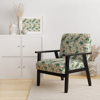 Motif Subdued Oasis Boho - Chaise rembourrée de style campagnard, fauteuil d'appoint rustique floral