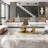 Luxury Oversize 49.2" Oval Coffee Table, Contemporary Center Table, Marble Coffee Table Top with Oversized Sphere Support for Living Room, Stainless Steel Base -559995447-565654171