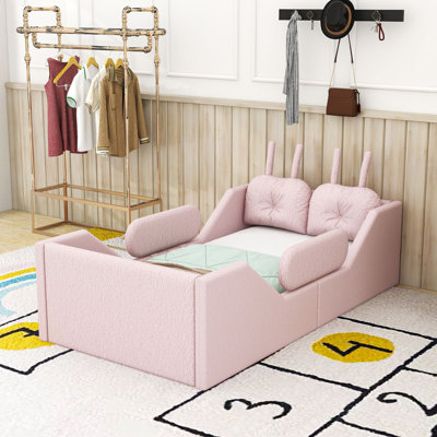 Upholstered Platform Bed with Removable Side Rails