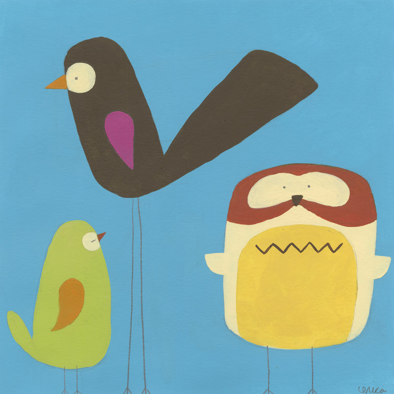 Feathered Friends IV by June Erica Vess - Wrapped Canvas Print, 30cm H x 30cm W