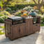 Outdoor Kitchen Grill Cart for Big Green Egg, Solid Fir Wood BBQ Table with 201 Stainless Steel Top-125132984