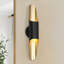 Applique murale moderne cylindrique en or noir