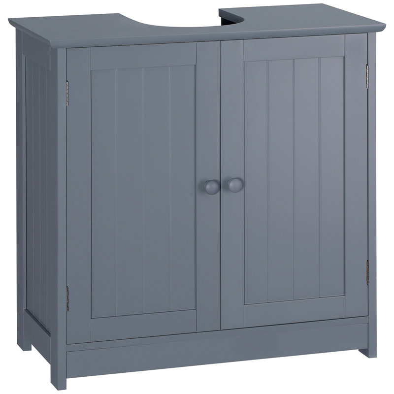 Bathroom Vanity Without Sink With 2 Doors And Shelf Pedestal Sink Bathroom Vanity Cabinet, Gray