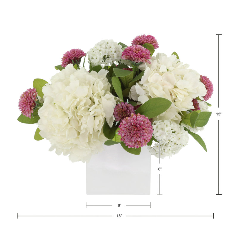 Viburnum and Dahlia Arranged in Fiberstone Pot