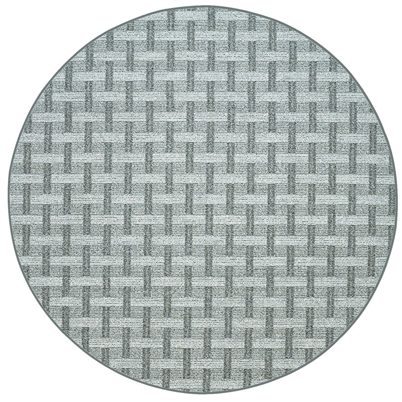 Tapis d'intérieur / extérieur de couleur commerciale Dareus - Gris, Rond 12 pi