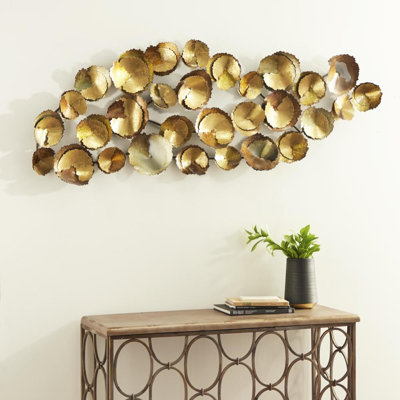 Tadley Metal Plate Gold Wall Decor with Textured Pattern