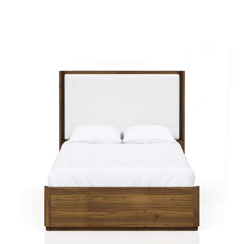 Grand lit tapissier en noyer