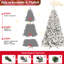 Arbre de décoration de Noël enneigé 6 pi avec 350 lumières Ul, 35 pin naturel, 888 pointes, structure articulée pour une installation rapide, structure enneigée avec support en métal stable, apparence réaliste, facile