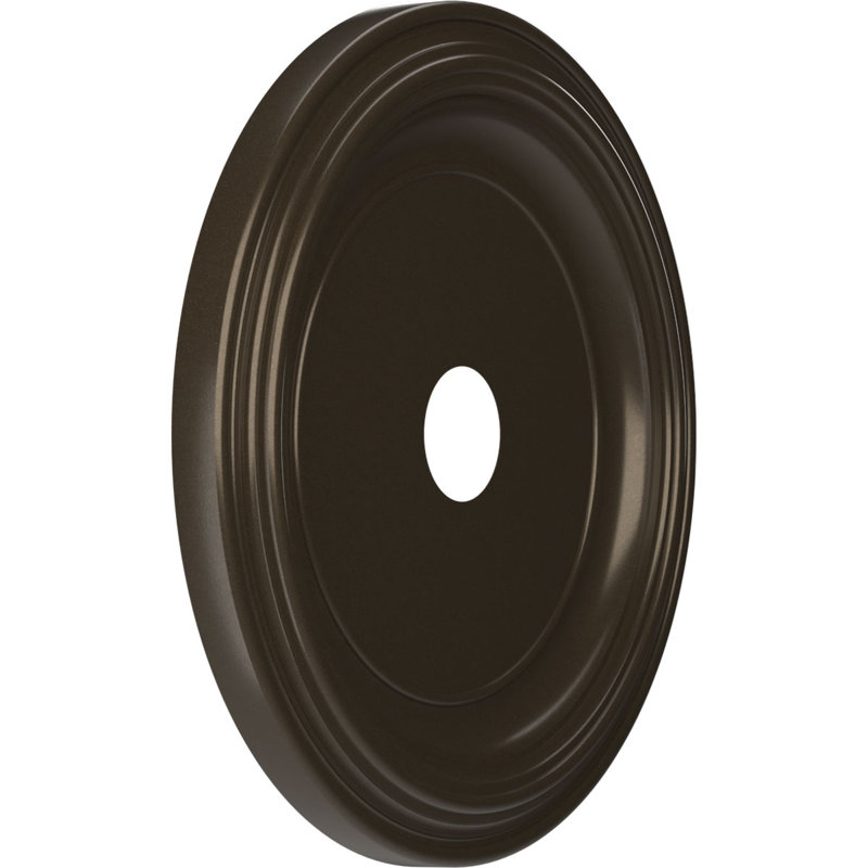 Médaillon traditionnel en PVC thermoformé pour plafond, Bronze métallique foncé, H 22 po x l 22 po x P 1,5 po
