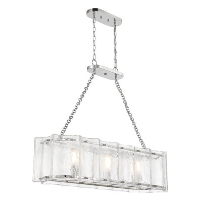 Genry 3-Light Linear Chandelier in Silver