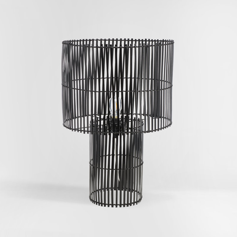 Uguna Wicker/Rattan Table Lamp, Black