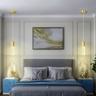 Luminaires suspendus modernes en cristal - Luminaire suspendu à DEL à intensité variable 4500K pour îlot de cuisine et chambre à coucher, conception à mini-bulles
