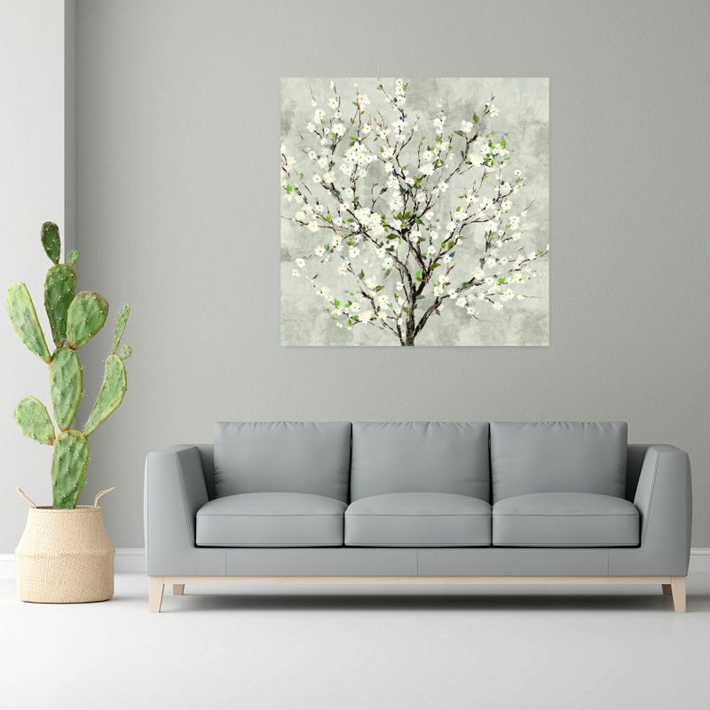 Bloom Tree Delicate Elegant Abstract Nature Spring Art, 48" H x 48" W