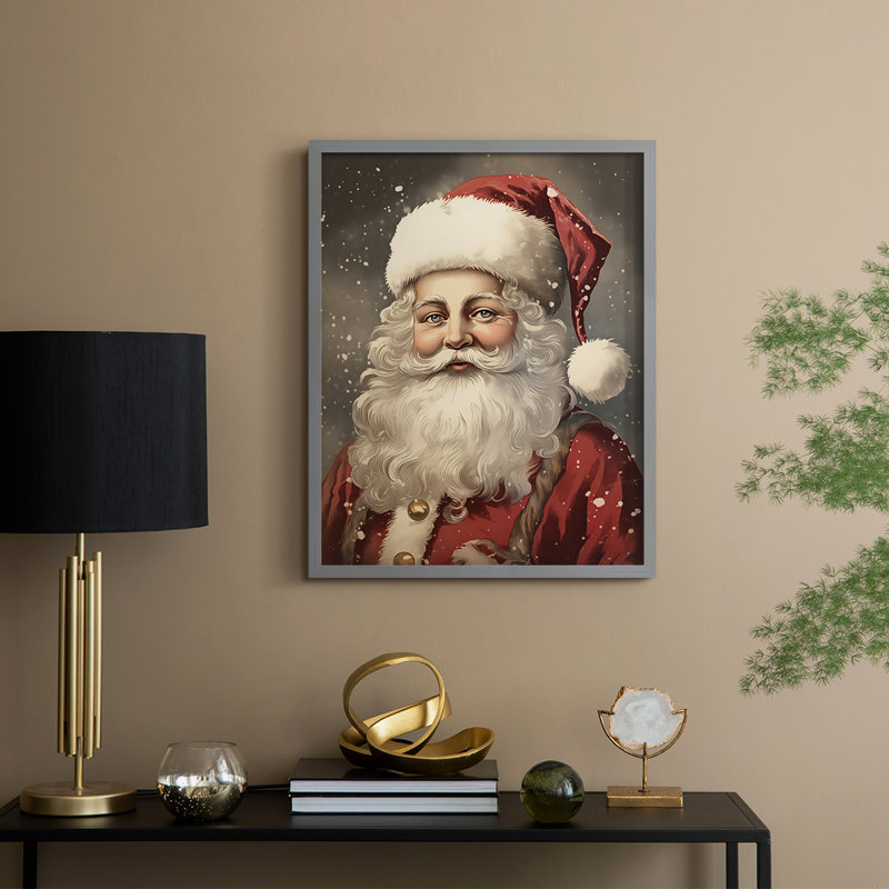«Christmas Holiday Art DI», reproduction encadrée - bois massif, Gris, H 21 po x l 17 po
