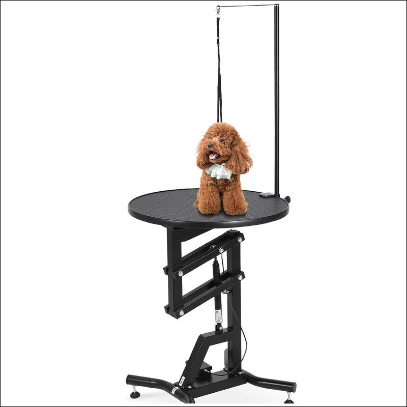 151.1cm H x 59.9cm W x 59.9cm D Hydraulic Grooming Table