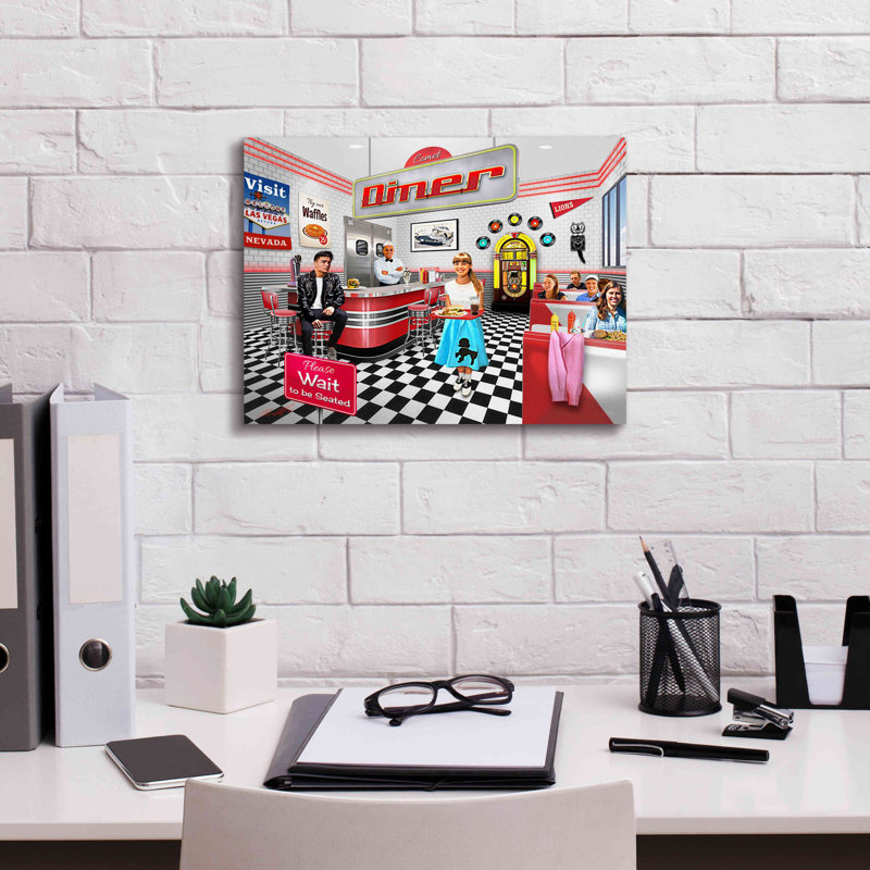 Red Barrel Studio® «37 Comet Diner» par Chris Dobrowolski, H 12 po x l 16 po x P 0,75 po