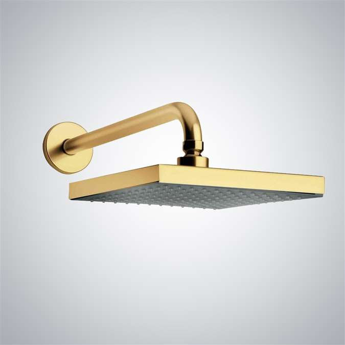 12" Gold Tone Rain Shower Head Square