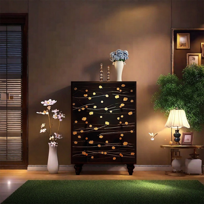 Armoire de rangement spacieuse en bois massif avec 5 tiroirs