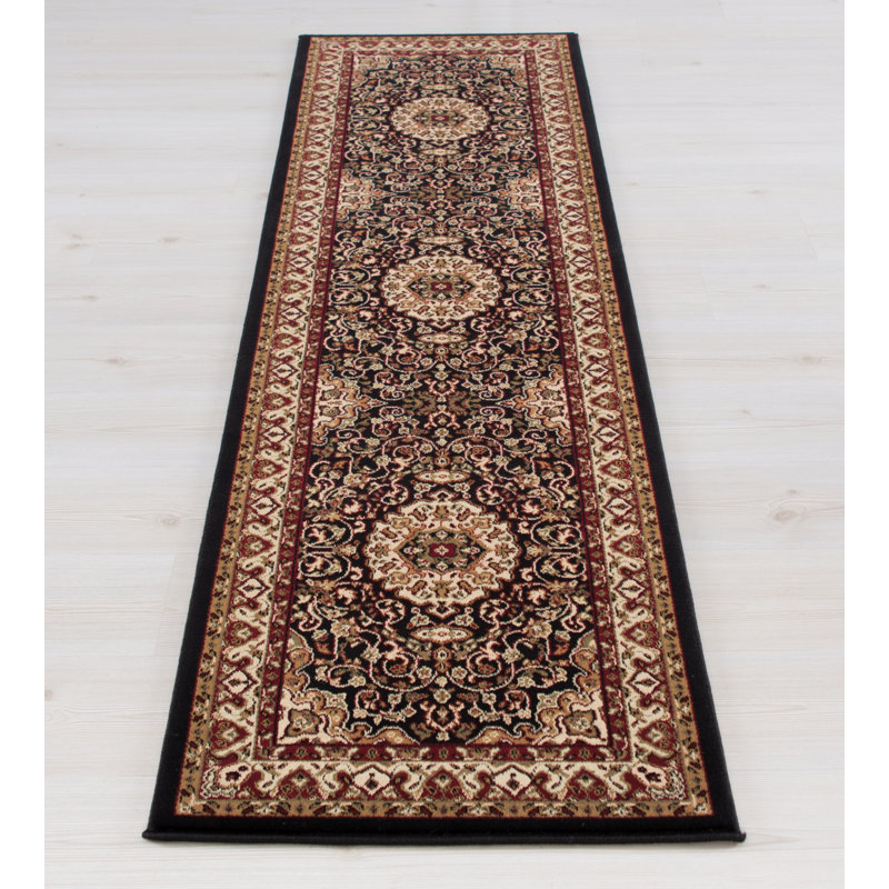 Tapis brun / rouge Izaiah, Tapis de couloir : 2 pi x 7 pi 7 po